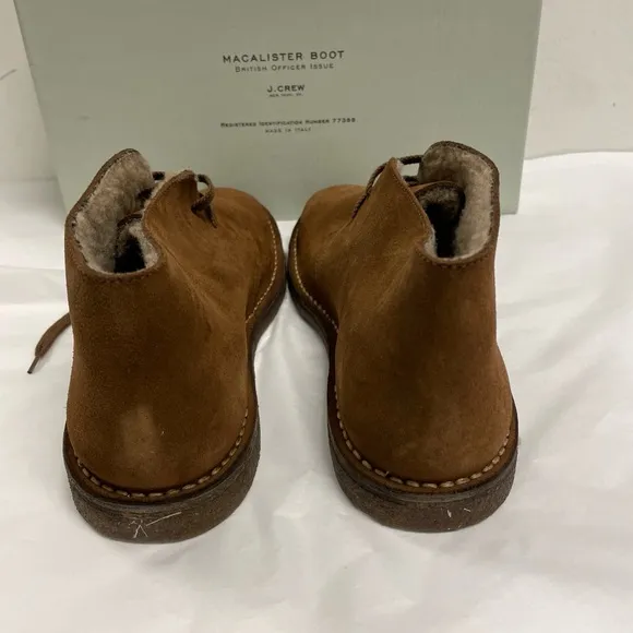 J CREW MacAlister shearling-lined suede boots 9 1/2 NIB made in Italy BC010