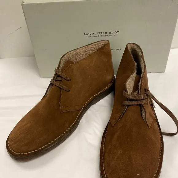 J CREW MacAlister shearling-lined suede boots 9 1/2 NIB made in Italy BC010
