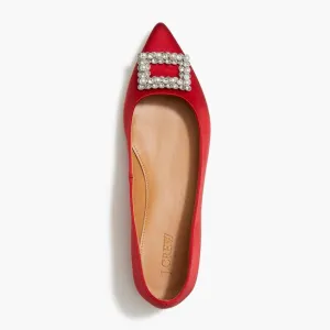 J. Crew | New In Box ✨ Classic Red Pointy- Toe Crystal Flats