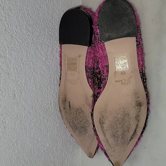 J. Crew Pointy Toe Flat In Tweed, Fresh Berry, 10.5