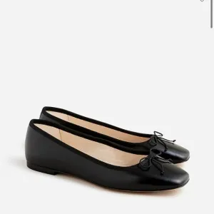 J Crew Quinn square-toe ballet flats in leather BX873