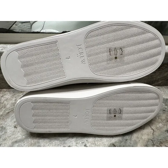 J Crew Road Trip Sneakers Womens 7 M Lace Up White Leather Casual Comfort