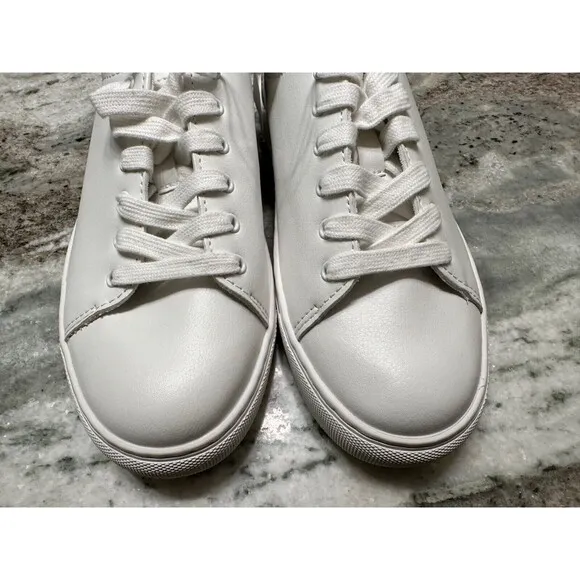 J Crew Road Trip Sneakers Womens 7 M Lace Up White Leather Casual Comfort