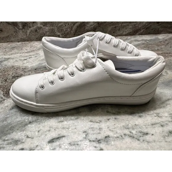 J Crew Road Trip Sneakers Womens 7 M Lace Up White Leather Casual Comfort
