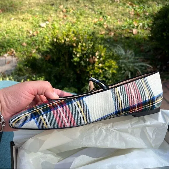 J Crew Snowy Stewart Tartan Mary Jane Flats NWT