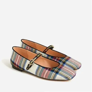 J Crew Snowy Stewart Tartan Mary Jane Flats NWT