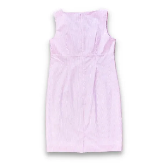 J. Peterman Florentine Pink Seersucker Sleeveless Summer Dress Size 18 NWT