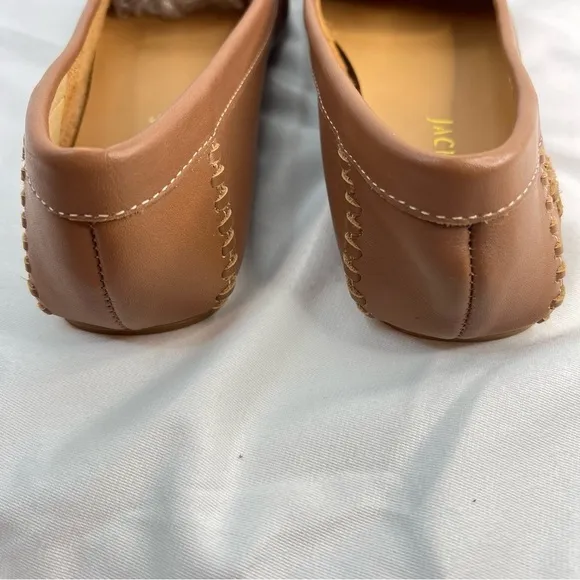 JACK ROGERS Women's Millie Leather Moccasin Mocs Flat Shoes Loafers Brown Sz 8
