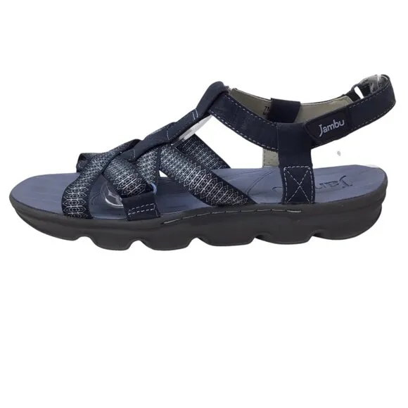 Jambu Sport Sandals NWOT Bay Water Ready Vegan Blue Size 7 Strappy Webbing Adj