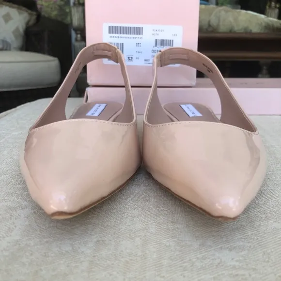 JAMES CHAN Nakasey sling back patent flats LIGHT PINK