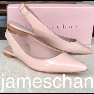 JAMES CHAN Nakasey sling back patent flats LIGHT PINK