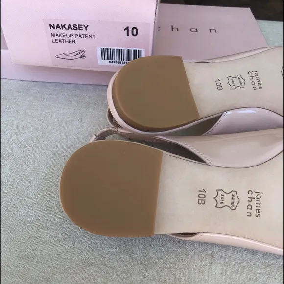 JAMES CHAN Nakasey sling back patent flats LIGHT PINK