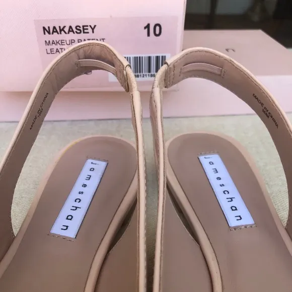 JAMES CHAN Nakasey sling back patent flats LIGHT PINK