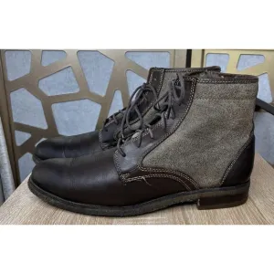 J&amp;M 1850 Johnston &amp; Murphy Brown Ankle Boots Shoes Mens Shearling Fur Wool 8.5 M