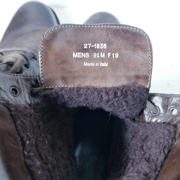 J&amp;M 1850 MEN'S ITALY SHEARLING BOOTS SIZE 9.5