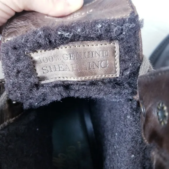 J&amp;M 1850 MEN'S ITALY SHEARLING BOOTS SIZE 9.5