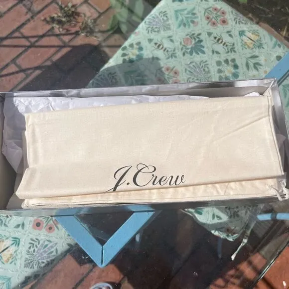 J Crew Anya Slingback Flats with Crystal Bow NIB