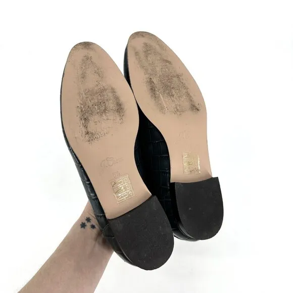 J.Crew Modern Academy Loafers in Dark Moss Green Croc Embossed Size 5.5