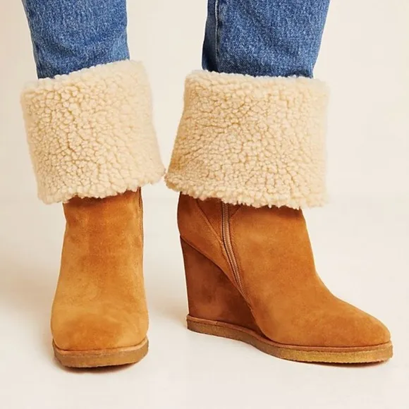 Jeffrey Campbell Alaskan faux shearling suede boots