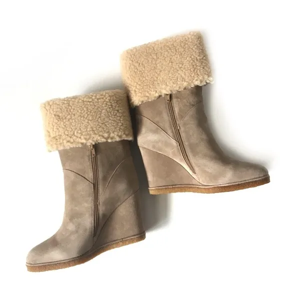 Jeffrey Campbell Alaskan faux shearling suede boots
