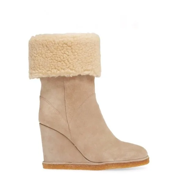 Jeffrey Campbell Alaskan faux shearling suede boots
