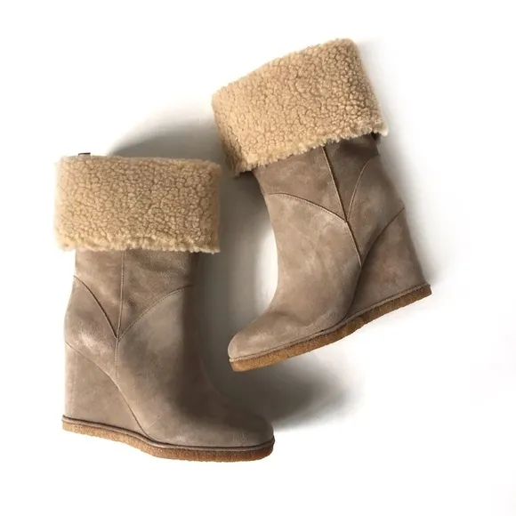 Jeffrey Campbell Alaskan faux shearling suede boots