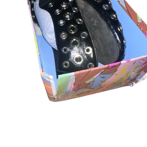 Jeffrey Campbell Black Studded Patent Flats