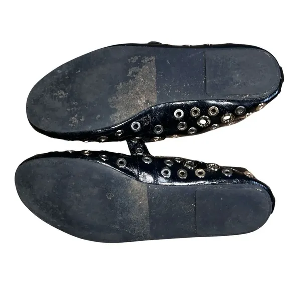 Jeffrey Campbell Black Studded Patent Flats