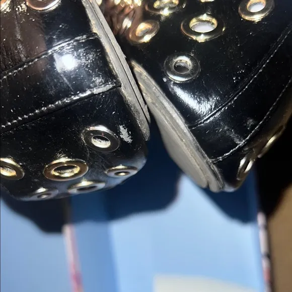 Jeffrey Campbell Black Studded Patent Flats