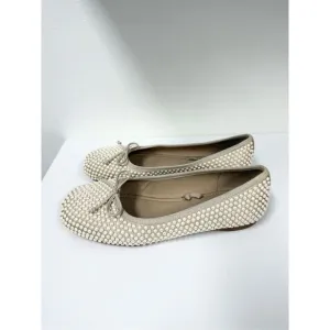 Jeffrey Campbell for Anthropologie Pearl Encrusted Square Toe Ballet Flats Size