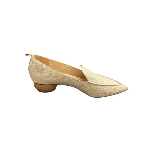 Jeffrey Campbell Viona Lizard Embossed Loafers Pointed Toe Sculpted Boho Heel 6