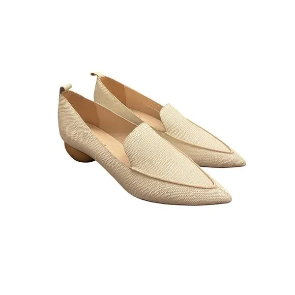 Jeffrey Campbell Viona Lizard Embossed Loafers Pointed Toe Sculpted Boho Heel 6