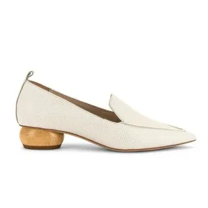Jeffrey Campbell Viona Lizard Embossed Loafers Pointed Toe Sculpted Boho Heel 6