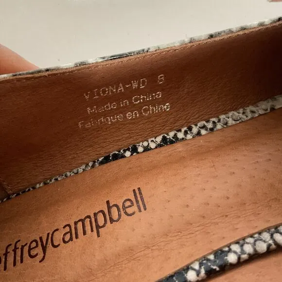 Jeffrey Campbell Viona-WD Snakeskin Print Loafers  Pointed Toe, Sculpted Heel 8