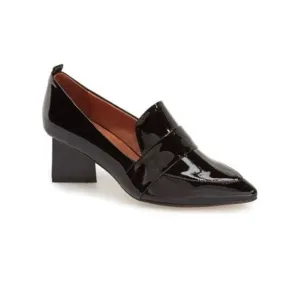 Jeffrey Campbell Women’s 7.5 LOCKLYN Black Patent Leather Heeled Loafers