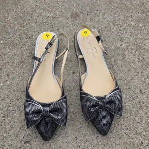 Jessica Simpson Black Slingback Flats Women Size 9