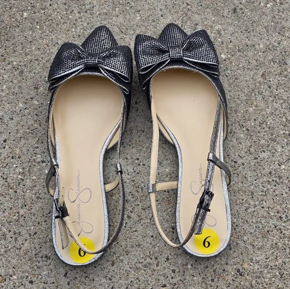 Jessica Simpson Black Slingback Flats Women Size 9