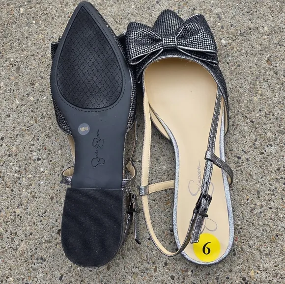 Jessica Simpson Black Slingback Flats Women Size 9