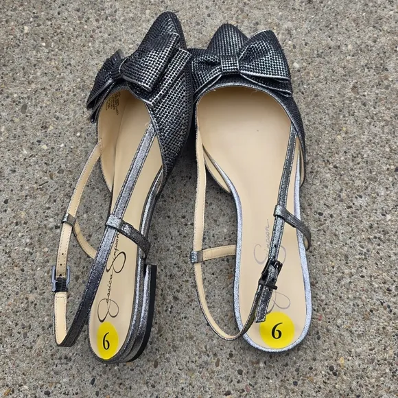 Jessica Simpson Black Slingback Flats Women Size 9