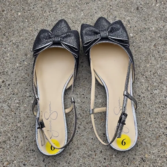 Jessica Simpson Black Slingback Flats Women Size 9