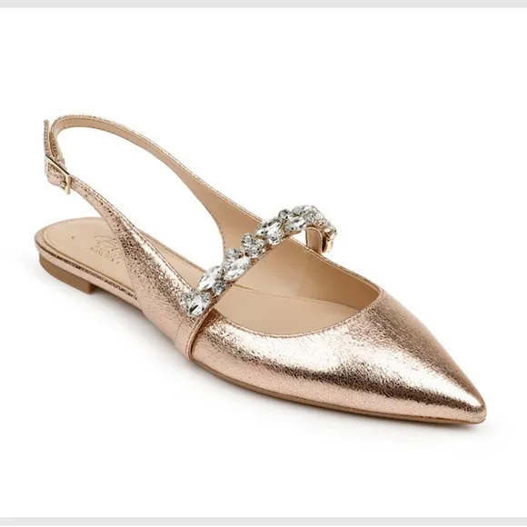 JEWEL BADGLEY MISCHKA Bambi Slingback Evening Flats Size 8 New with Box