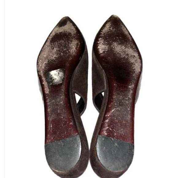 Jil Sander Brown Suede Slingback Mule- size 39.5