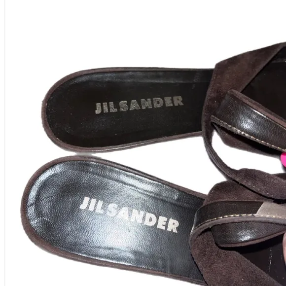 Jil Sander Brown Suede Slingback Mule- size 39.5