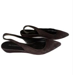 Jil Sander Brown Suede Slingback Mule- size 39.5
