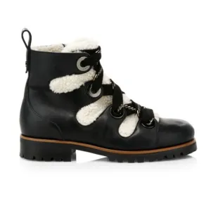 JIMMY CHOO Bei Shearling &amp; Leather Hiking Boots