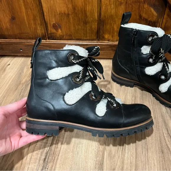 JIMMY CHOO Bei Shearling &amp; Leather Hiking Boots