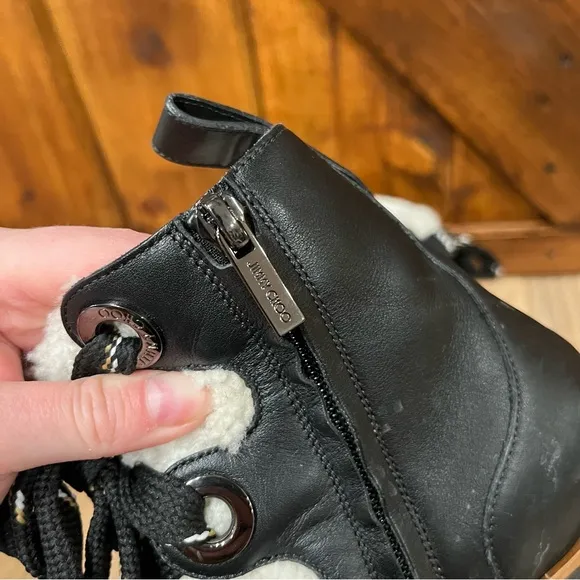 JIMMY CHOO Bei Shearling &amp; Leather Hiking Boots