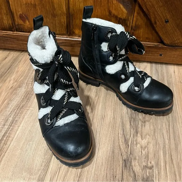 JIMMY CHOO Bei Shearling &amp; Leather Hiking Boots