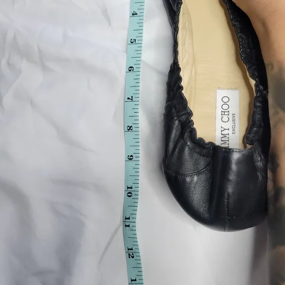 Jimmy Choo Black Flats with Square Toe Design