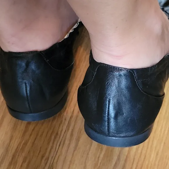 Jimmy Choo Black Flats with Square Toe Design